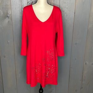 Desigual V-Neck Dominique Dress Butterfly Cutout Red Size XXL